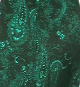 Green Sparkle Paisley Tuxedo Vest / Tie Prom Formal  