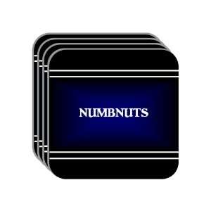 Personal Name Gift   NUMBNUTS Set of 4 Mini Mousepad Coasters (black 