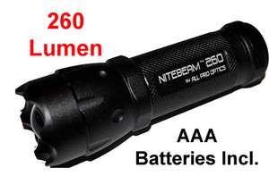   Flashlight   260 Lumen Black   Nite Beam Nebo 5557 Redline 5 modes