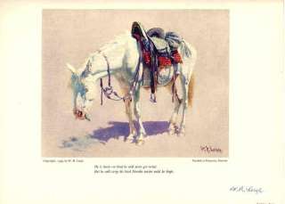 SIGNED WESTERN PRINT BY WILLIAM ROBINSON LEIGH + BOOK  
