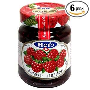 Hero Raspberry Preserves, 12 Ounce Jars (Pack of 6)  