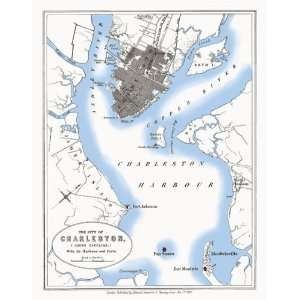  CHARLESTON SOUTH CAROLINA (SC) MAP 1861