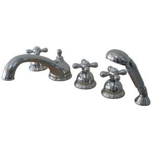   Handle Roman Tub Filler Faucet with American Cross H: Home Improvement