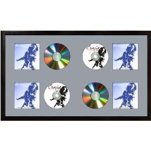  15x26 Light Blue 4 CD Display Mat Complete w/ 1 Wide Black Frame 