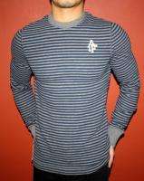 NEW ABERCROMBIE & FITCH AF MUSCLE SLIM THERMAL SWEATER GRAY MENS L 