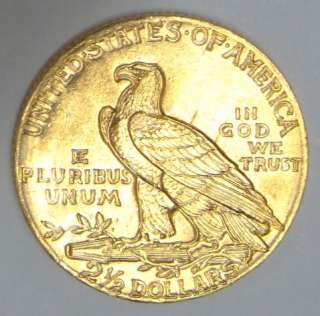 1910 US Indian Quarter Eagle $2.5 Dollar Gold Coin .12093oz  