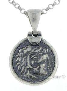 Alexander The Great Sterling Silver Greek Coin Pendant  