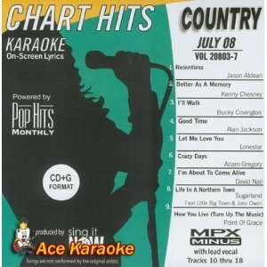  Pop Hits Monthly Country   July 2008 Karaoke CDG 