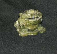 Vintage Polished Green Marble Frog Toad Figurine  