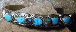   Indian Jewelry Turquoise & Sterling Snake Bracelet by Effie Calavaza