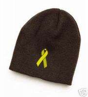 Yellow Ribbon Support Our Troops Embroidered Beanie Cap  