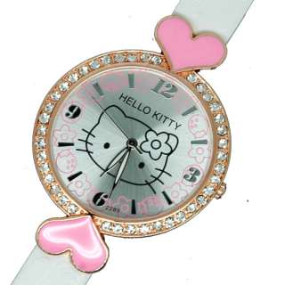 Hello Kitty Wrist Crystal Quartz leatherette Watch 2289  