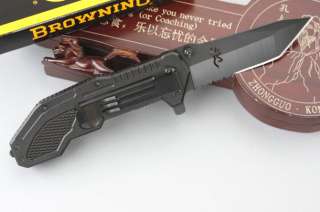 New Browning Gun style Outdoor Survival Bowie Pocket Folding Knife 