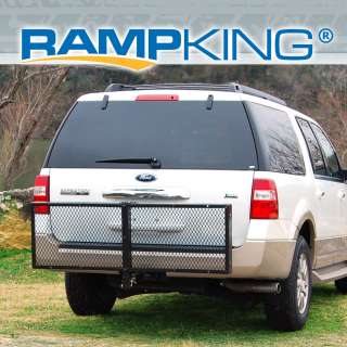 RAMP KING FOLDING 60 X 20 CARGO HITCH CARRIER LUGGAGE BASKET FOR 2 