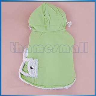 Dog Sleeveless Hoodie Coat Vest Clothes Apparel Green M  