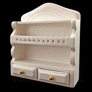 White Kitchen Double Doors Hanging Cabinet 1:12 Dolls House Dollhouse 