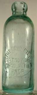 CIRCA 1900 HUTCHINSON SODA BOTTLE IN NICE CONDITION, NO CHIPS OR 