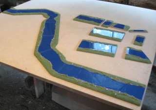 Terrain for Wargames 17 pc. River Set with Curves Incredibly 