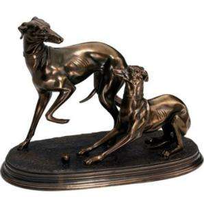 Aristocratic Graceful Whippet Statue Greyhound Sculptur  