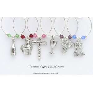   The Vine Wine Glass Charms   Anniversary Party Gift: Kitchen & Dining