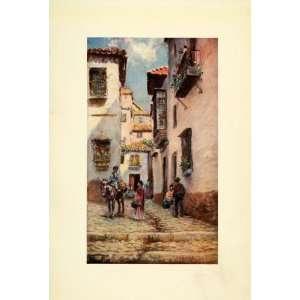  1908 Print Trevor Haddon Art El Albaicin Granada Spain 