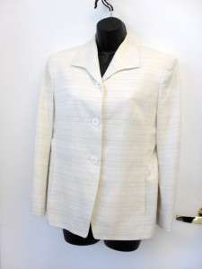 Ivory Lined Career Jacket ~ RENA ROWAN PETITE ~ Size 8P  