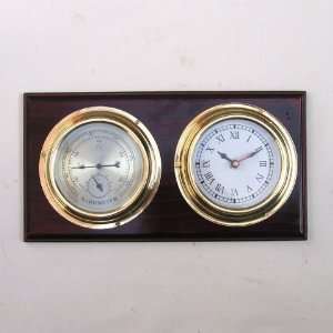  Weather Station   Wood / Brass   Nautical Barometer