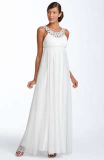 NEW ADRIANNA PAPELL Beaded Neck Chiffon DRESS GOWN 2  