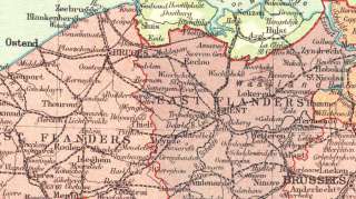 BELGIUM + LUXEMBOURG Old Vintage Map. Stanford.1920  
