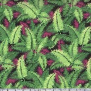  45 Wide Moonlight Dancing Palm Trees Purple Fabric By 
