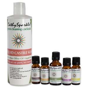 Cathy Sparkle! Natural Green Cleaning Kit   Liquid Castile Soap and 