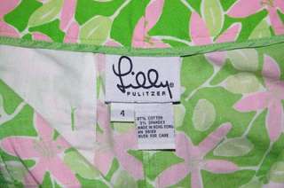 Lilly Pulitzer bright tropical print cropped pants capris 4 S green 