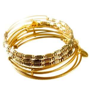  Alex and Ani  Tigris Beaded Expandable Wire Bangle Set of 
