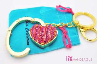 NEW Crystal Folding Purse Keychain Handbag Hanger Pink  