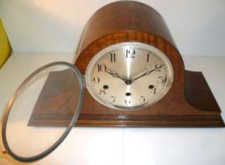 Antique Westminster chime Napoleon hat shaped mantle clock rare Haller 
