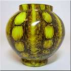 Franz Welz 1930s Czech Yellow Glass Bubbles Posy Vase