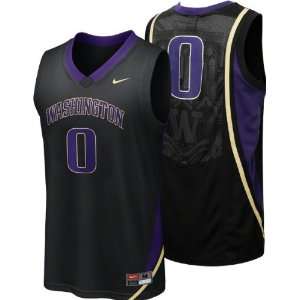 Washington Huskies Nike #0 Black Replica Basketball Jersey:  