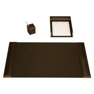  Dacasso Walnut & Leather 3 Piece Desk Set: Home & Kitchen