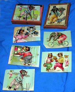   LITHOGRAPH WOOD BLOCK PUZZLES TOY N ORIGINAL BOX FAB GRAPHICS  