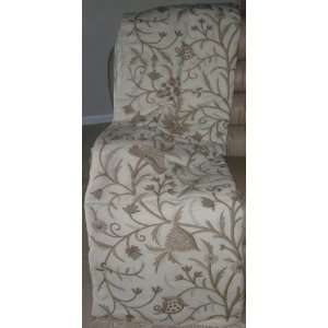  Crewel Throw Tree of Life Neutrals on Off White 100 Wool 