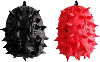Black Red Spike Punk School Backpack / Mans & Womens Spiky College 