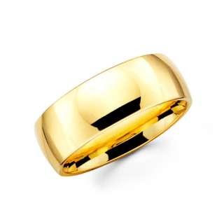 14K Yellow Gold Plain Wedding Band Ring 7mm Size 12  