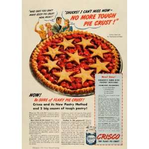  1942 Ad Crisco Flaky Pie Crust Recipe Pastry Method 