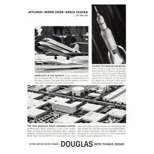   Ad 1964 Douglas Jetliner   Moon Liner   Space Center Douglas Books