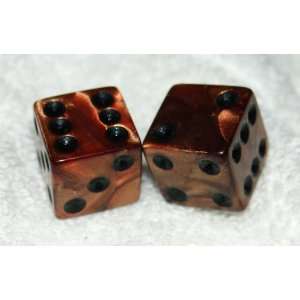    Copper Metalic Colored Swirled Dice Pair: Sports & Outdoors