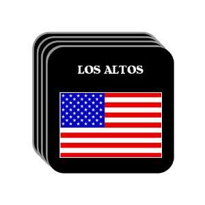 US Flag   Los Altos, California (CA) Set of 4 Mini Mousepad Coasters