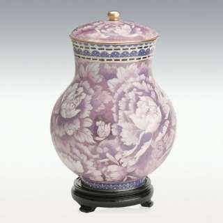 Purple Cloisonne Cremation Urn   Handcrafted   Free Shipping