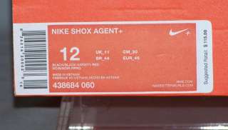 Nike Shox Agent+ Black/varsity red sz 12   MSRP 115  