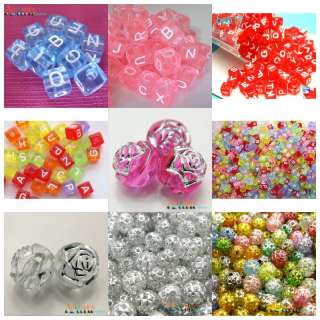 assorted Acrylic Alphabet Letter Rose Resin loose Beads  