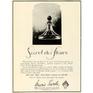  1924 Ad Marie Earle Secret Des Fleurs Perfumes Scents 